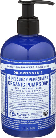 Pump Soap Sugar Peppermint - 12 OZ (Case of 3)