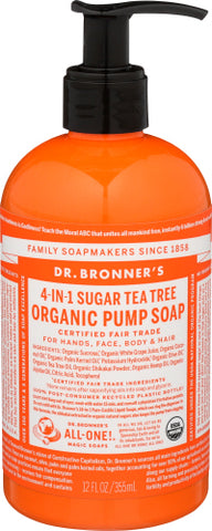 Pump Soap Sugar Ttree Org - 12 OZ (Case of 3)