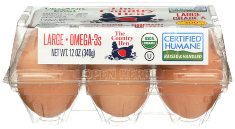 Eggs 3Lg Omga Gradea Org - 0.5DZ (case of 18)