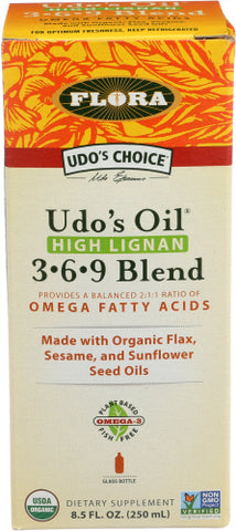 Udo Hi Lgnn Oil Blnd Org - 8.5 FO (Case of 1)