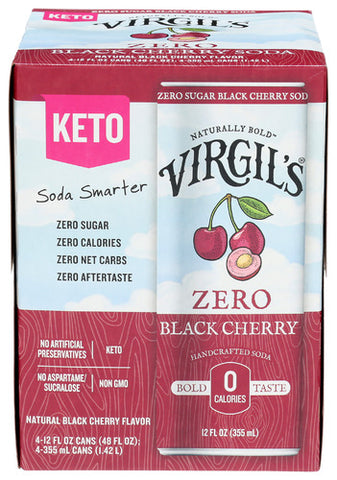 Black Cherry Zero Sug 4Pk - 48 FO (Case of 6)