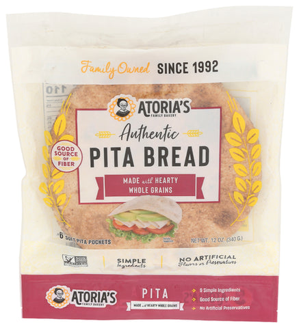 Pita Whole Grain - 12 OZ (Case of 8)