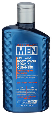 Men 2In1 Body&Face Wash - 16.9 OZ (Case of 1)