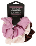 Scrunchies Satin Brown - 1 PC (Case of 3)