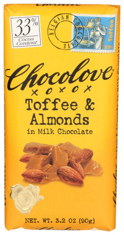 Choc Bar Mlk Choc Toffee Almnd - 3.2OZ (case of 12)