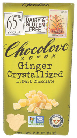 Choc Bar Drk Ginger Crystlzd - 3.2OZ (case of 12)