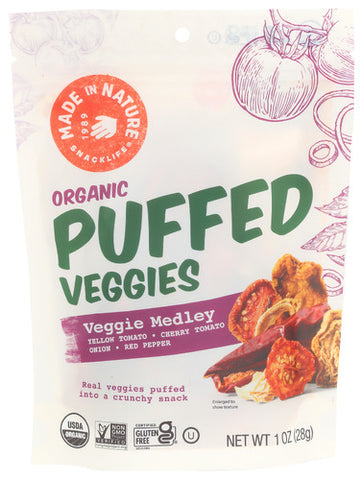 Veggies Puffd Medley Org - 1 OZ (Case of 6)