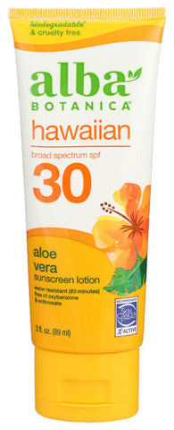 Sunscrn Spf30 Aloe Vera Hawn - 3 OZ (Case of 1)