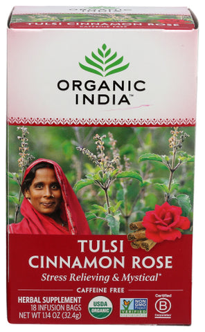 Tea Tulsi Cnnmn Rose Org - 18 BG (Case of 6)