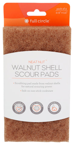 Scour Pad Walnut Cdu - 3 PC (Case of 12)