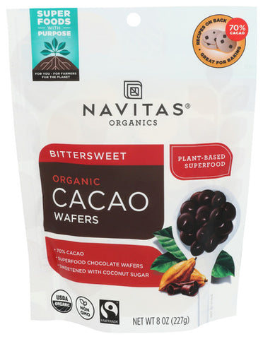 Wafers Cacao Bittersweet Org - 8 OZ (Case of 6)