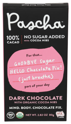 Choc Bar 100Pcnt Cacao Dk - 2.82OZ (case of 10)