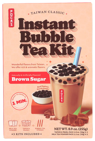 Tea Bubble Kit Brown Sgr - 8.9 OZ (Case of 12)