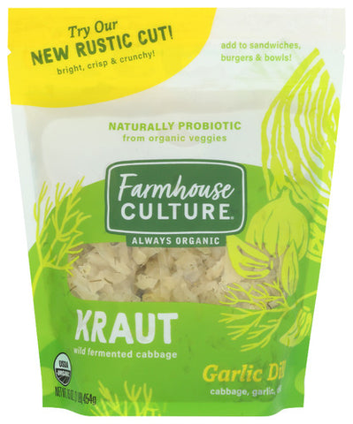 SAUERKRAUT GRLC DILL PCKL - 16 OZ (Case of 6)