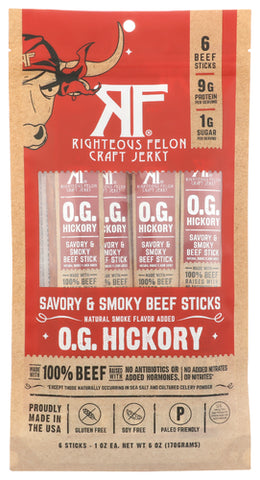 Beef Stick Hickory 6Pc - 6 OZ (Case of 8)