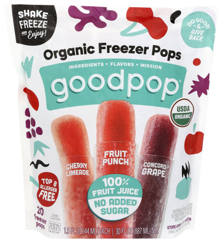 Freezer Pops Organic 20Pc - 30FO (case of 6)